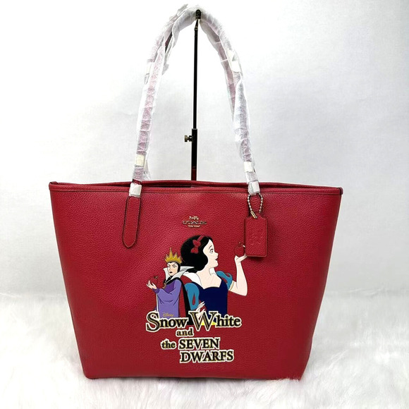 Coach Disney X City Tote w/Signature Canvas Interior & Snow White & Dwarves NWT - Picture 1 of 12